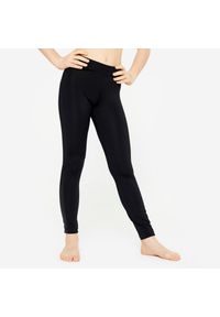 DOMYOS - Legginsy do gimnastyki dla dzieci Domyos. Okazja: na uczelnię. Kolor: czarny. Materiał: poliester, poliamid, materiał, elastan. Styl: sportowy #1