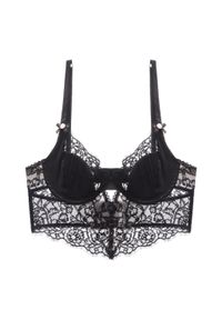 Intica - Koronkowy biustonosz z delikatnymi detalami na co dzień i specjalne okazje Laken. Kolor: czarny. Materiał: koronka. Wzór: gładki, koronka #1