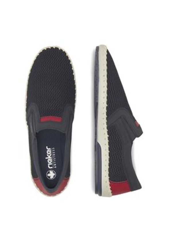 Rieker Półbuty B4554-14 Granatowy. Kolor: niebieski. Materiał: materiał