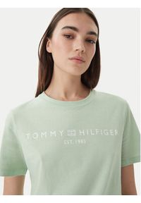 TOMMY HILFIGER - Tommy Hilfiger T-Shirt WW0WW40276 Zielony Regular Fit. Kolor: zielony. Materiał: bawełna #5