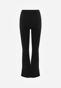 Renee - Czarne Spodnie Dzwony z Wiskozą i Bawełną z Gumką w Pasie High Waist Lertidra. Okazja: na co dzień. Stan: podwyższony. Kolor: czarny. Materiał: wiskoza, bawełna. Styl: casual, elegancki, retro #2