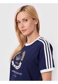 Adidas - adidas T-Shirt Crest Graphic HL6555 Granatowy Regular Fit. Kolor: niebieski. Materiał: bawełna