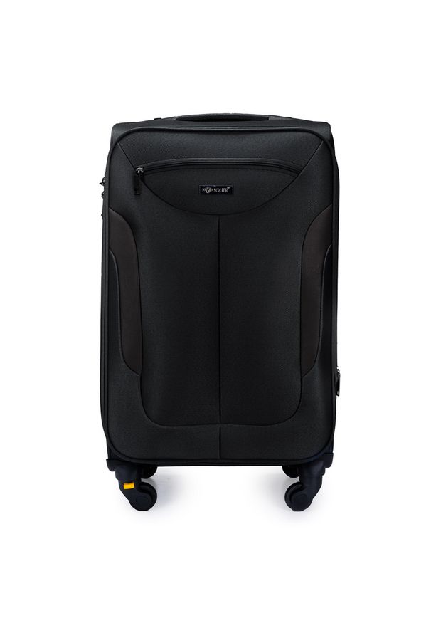 Średnia walizka miękka M Solier STL1801 czarna. Kolor: czarny. Materiał: materiał