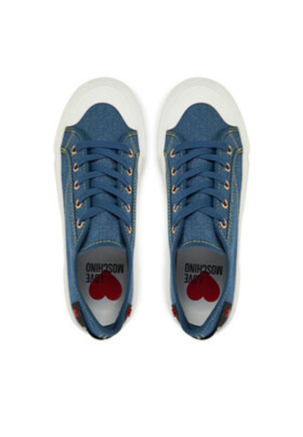 Love Moschino - LOVE MOSCHINO Trampki JA15012G1MJO5700 Niebieski. Kolor: niebieski. Materiał: materiał