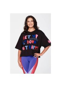 ZUMBA WEAR - Koszulka damska fitness Zumba Wear Bold Crop. Kolor: czarny. Sport: fitness #1