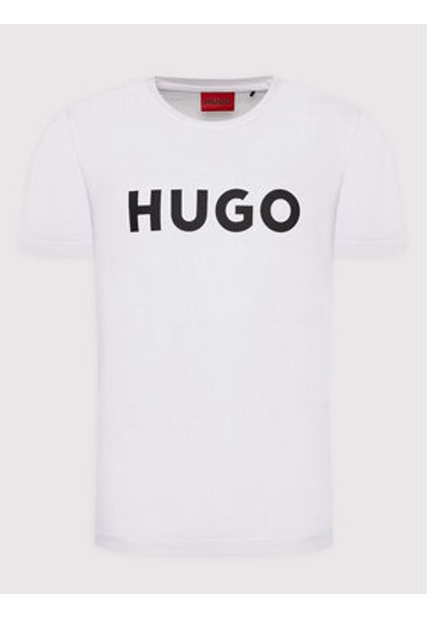 Hugo T-Shirt Dulivio 50467556 Biały Regular Fit. Kolor: biały. Materiał: bawełna
