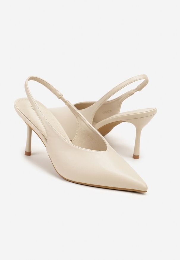 Renee - Beżowe Sandały Vices Slingback na Obcasie Tilarina. Okazja: na co dzień. Kolor: beżowy. Obcas: na obcasie. Styl: casual, elegancki. Wysokość obcasa: średni