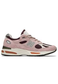 Buty unisex New Balance U991PR2 – różowe. Kolor: różowy. Materiał: guma, skóra. Szerokość cholewki: normalna. Sport: bieganie