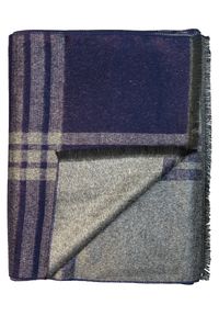 Modini - Granatowo-szary szalik męski R34. Kolor: wielokolorowy, niebieski, szary. Materiał: wiskoza