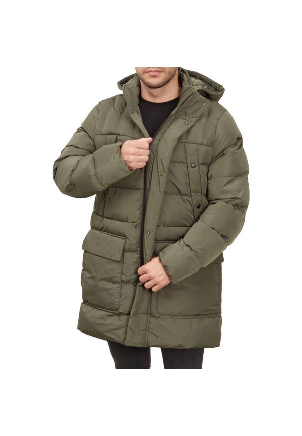 Geox - Kurtka GEOX M HILSTONE PARKA Zielony. Kolor: zielony. Materiał: tkanina