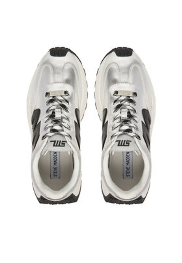 Steve Madden Sneakersy Supercampo SM11004808 Srebrny. Kolor: srebrny. Materiał: skóra, zamsz