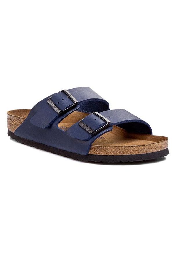 Birkenstock Klapki Arizona 051061 Granatowy. Kolor: niebieski. Materiał: skóra