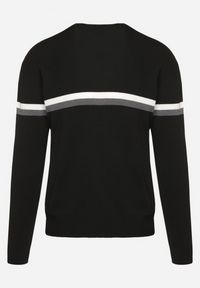 Born2be - Czarny Sweter z Wełną i Paskami Sailissa. Kolor: czarny. Materiał: wełna. Wzór: paski. Styl: elegancki #3
