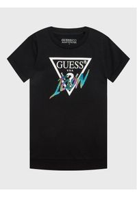 Guess Sukienka codzienna K3RK01 KB4O0 Czarny Regular Fit. Okazja: na co dzień. Kolor: czarny. Materiał: bawełna. Typ sukienki: proste. Styl: casual