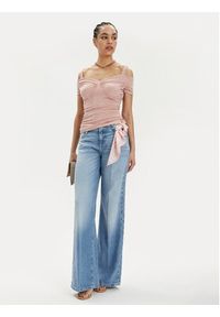 Guess Bluzka Emily W4GP17 KBEM0 Różowy Slim Fit. Kolor: różowy. Materiał: syntetyk