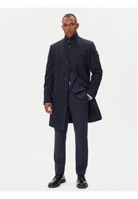 Hugo - HUGO Płaszcz wełniany Mintrax2541 50546551 Granatowy Regular Fit. Kolor: niebieski. Materiał: wełna #2