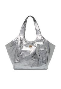Pinko - PINKO Torebka Tote Mini Bag AI 25-26 PLTT 104645 A2OT Srebrny. Kolor: srebrny. Materiał: skórzane #5
