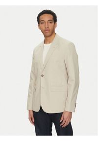 Michael Kors Marynarka CS5100THC2 Beżowy Slim Fit. Kolor: beżowy. Materiał: bawełna