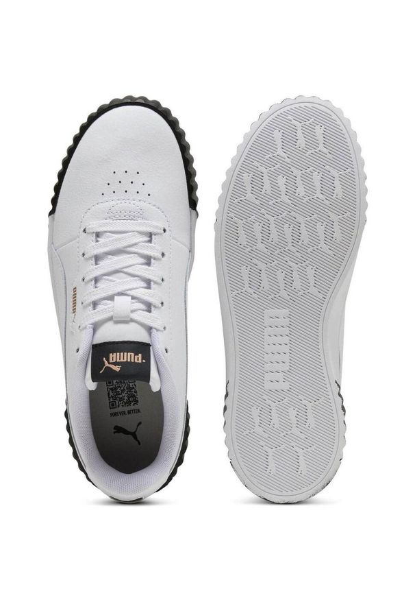 Adidasy Puma Carina 3.0, Dla obu płci. Okazja: na co dzień. Kolor: biały. Materiał: skóra ekologiczna, skóra, materiał. Sport: turystyka piesza