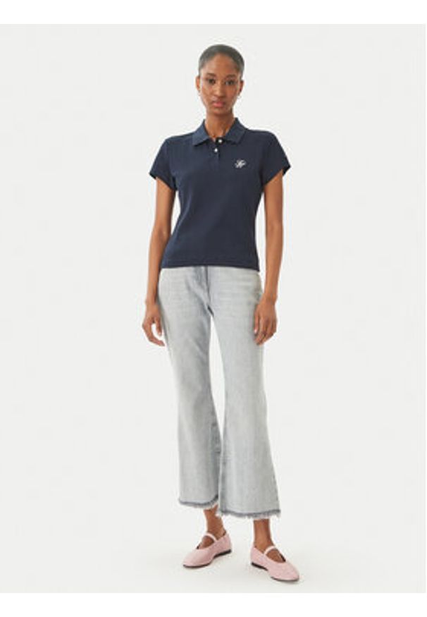 TOMMY HILFIGER - Tommy Hilfiger Polo 1985 Logo WW0WW49259 Granatowy Slim Fit. Typ kołnierza: polo. Kolor: niebieski. Materiał: bawełna