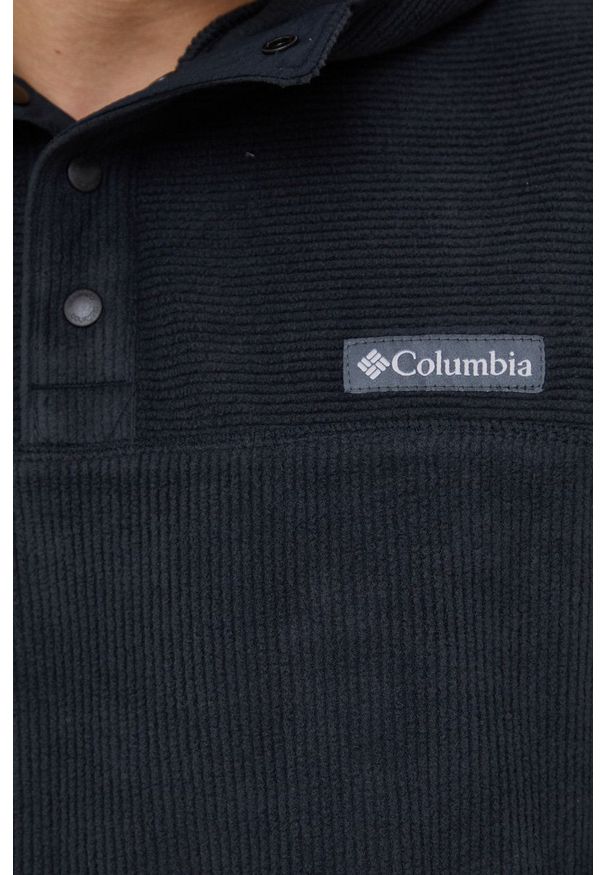 columbia - Columbia Bluza męska kolor czarny z kapturem gładka. Okazja: na co dzień. Typ kołnierza: kaptur. Kolor: czarny. Materiał: dzianina. Wzór: gładki. Styl: casual