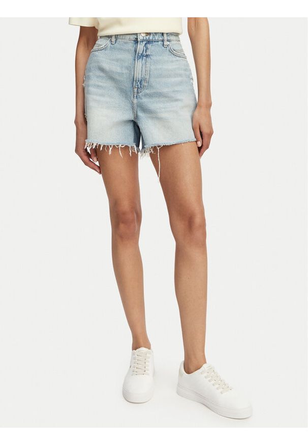 BOSS Szorty jeansowe 50558697 Niebieski jasny Regular Fit. Kolor: niebieski. Materiał: bawełna