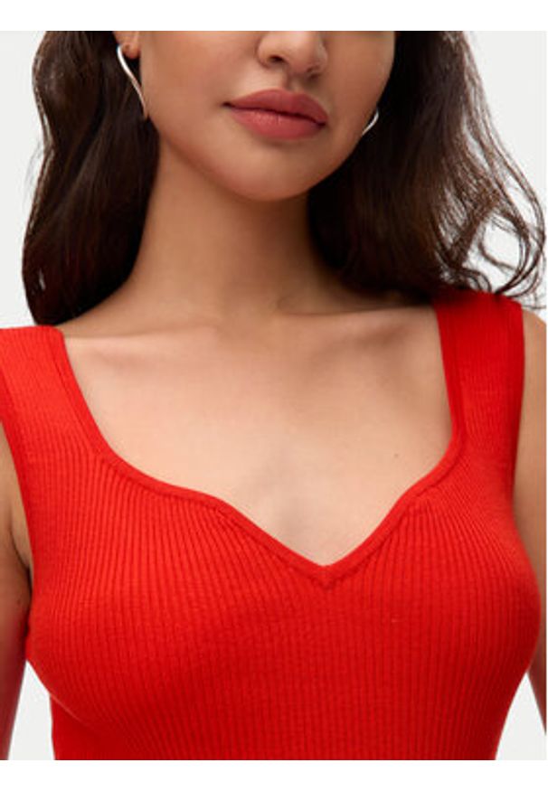 Vero Moda Top Willow 10326450 Czerwony Slim Fit. Kolor: czerwony. Materiał: wiskoza