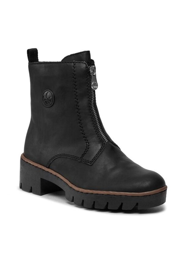 Rieker Botki X5754-00 Czarny. Kolor: czarny