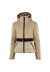 PEAK MOUNTAIN - Damska kurtka narciarska Peak Mountain Alyon. Kolor: beżowy, wielokolorowy, brązowy. Sezon: zima. Sport: narciarstwo #1