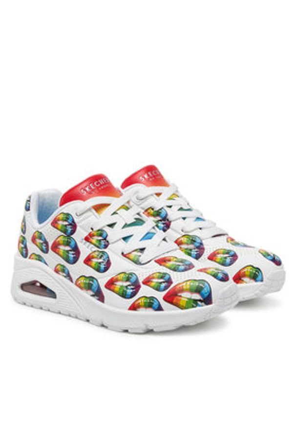 skechers - Skechers Sneakersy 177084/WMLT Biały. Kolor: biały. Materiał: skóra