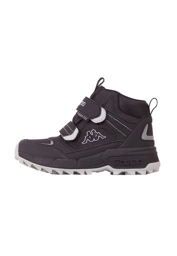 Buty dziecięce Kappa Aiko Tex. Zapięcie: rzepy. Kolor: czarny. Materiał: syntetyk, materiał. Szerokość cholewki: normalna