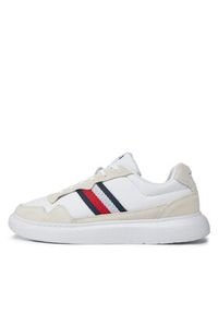 TOMMY HILFIGER - Tommy Hilfiger Sneakersy Light Cupsole Lth Mix Stripes FM0FM04889 Biały. Kolor: biały. Materiał: materiał #5