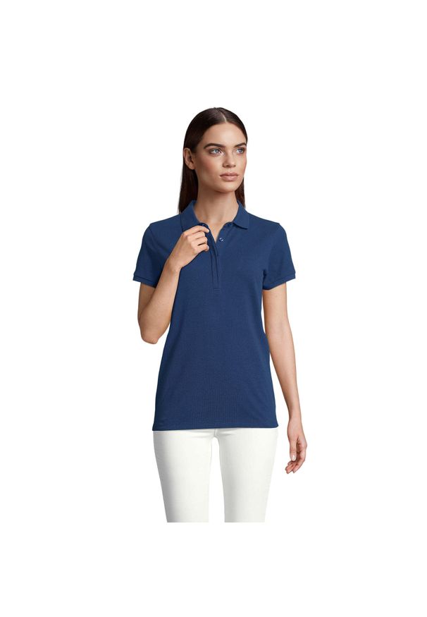 SOL'S - Damska koszulka polo Sol's Owen. Typ kołnierza: polo. Kolor: niebieski. Materiał: bawełna