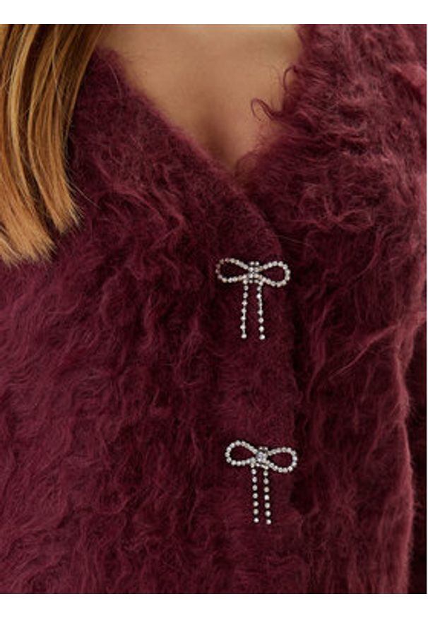 Guess Kardigan W5BR91 Z3JI2 Bordowy Relaxed Fit. Kolor: czerwony. Materiał: syntetyk