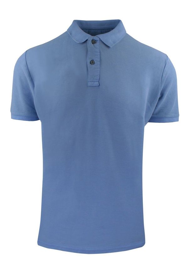 Koszulka Polo, Męska - Adriano Guinari - Kolor Niebieski. Typ kołnierza: polo. Kolor: niebieski. Materiał: bawełna. Styl: klasyczny