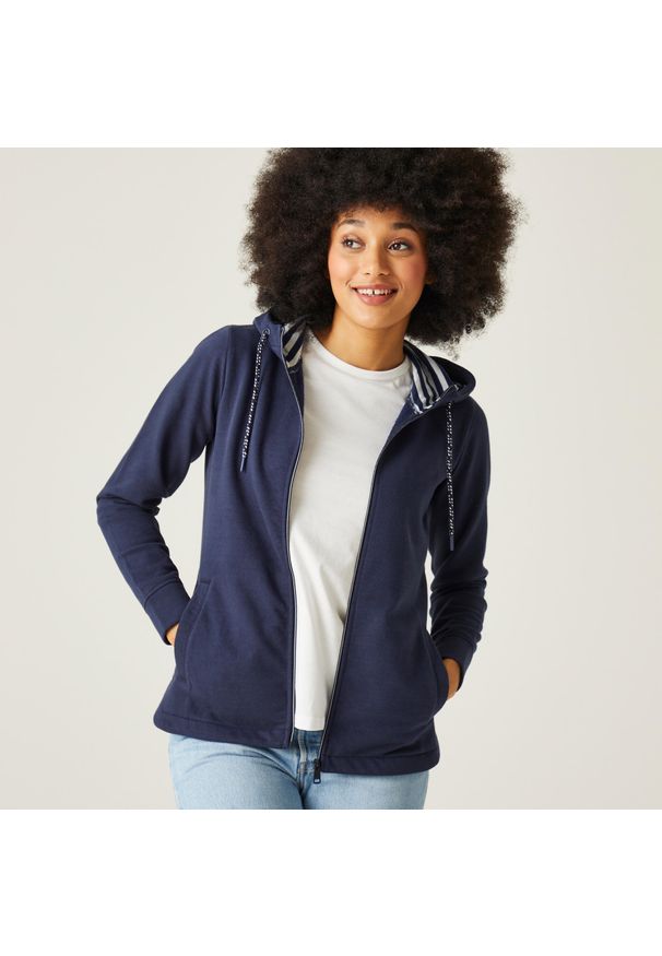 Regatta - Bayletta damska bluza z kapturem. Typ kołnierza: kaptur. Kolor: niebieski. Styl: sportowy, wakacyjny. Sport: turystyka piesza