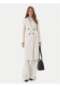 Maryley Płaszcz przejściowy 25IB807/01PA Écru Regular Fit. Kolor: kremowy. Materiał: syntetyk #3