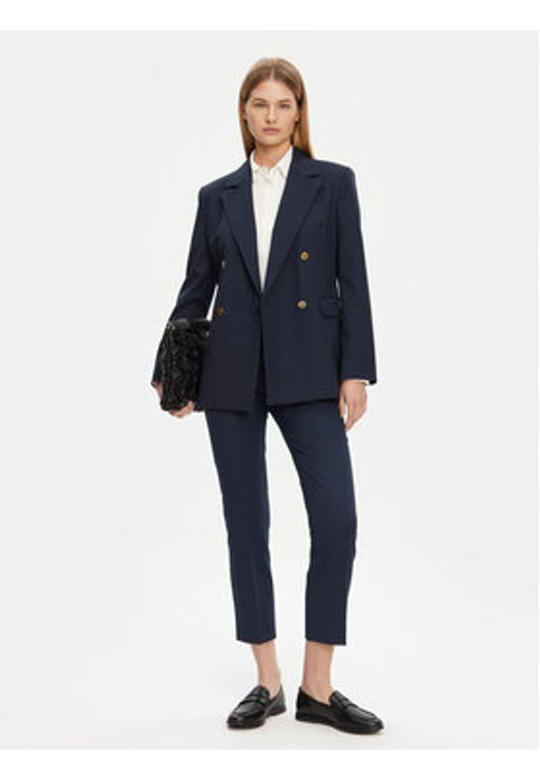 Weekend Max Mara Chinosy Vite 2515131021 Granatowy Slim Fit. Kolor: niebieski. Materiał: bawełna