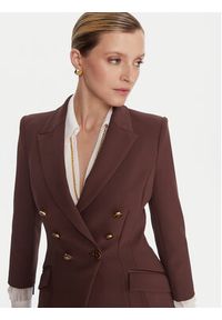 Elisabetta Franchi Marynarka GI-174-56E2-V660 Brązowy Regular Fit. Kolor: brązowy. Materiał: syntetyk #5