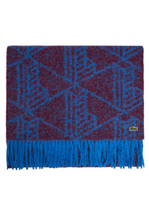 Lacoste Szalik RE0804 Niebieski. Kolor: niebieski. Materiał: wełna
