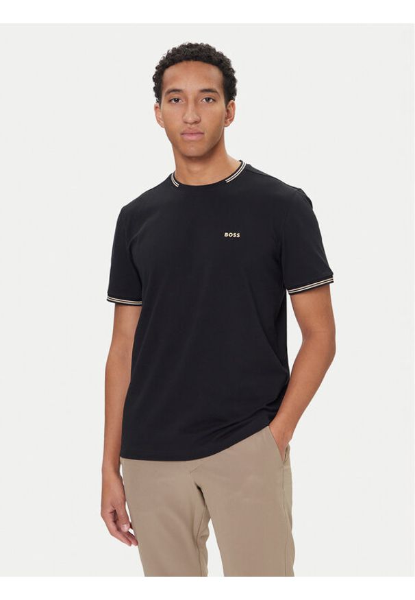 BOSS T-Shirt Taul 50521245 Czarny Regular Fit. Kolor: czarny. Materiał: bawełna