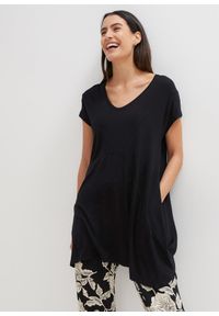 bonprix - Długi top. Kolor: czarny. Długość: długie #1