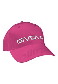 Fuksjowa Czapka Givova z Wizjerem - Sportowy i Wygodny Design. Kolor: różowy. Materiał: bawełna. Wzór: haft. Styl: sportowy