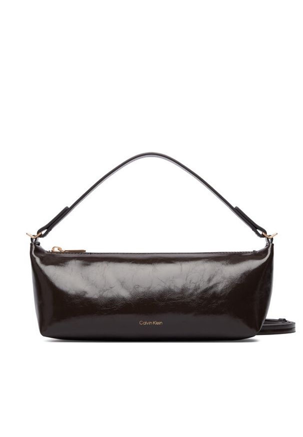 Calvin Klein Torebka Foil Logo Glossy Conv Bag LV04F3738G Brązowy. Kolor: brązowy. Materiał: skórzane