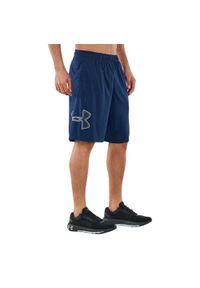 Under Armour - Męskie Spodenki Z Grafiką Techniczną. Kolor: niebieski. Sport: turystyka piesza