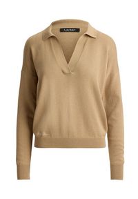 Lauren Ralph Lauren - LAUREN RALPH LAUREN Sweter 200P14056004 Beżowy Regular Fit. Kolor: beżowy. Materiał: bawełna #8