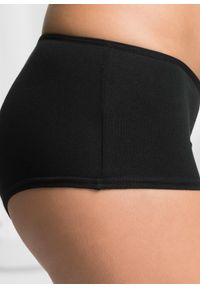 bonprix - Figi panty (5 par). Kolor: czarny. Materiał: materiał. Wzór: gładki, aplikacja, kwiaty