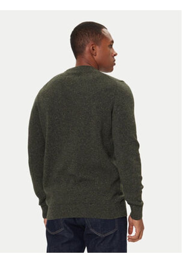 Barbour Sweter Essential Tisbury MKN0844GN79 Zielony Regular Fit. Kolor: zielony. Materiał: wełna