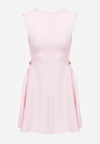 Born2be - Różowa Elegancka Sukienka Bez Rękawów Zdobiona Przypinkami w Talii Rhaegina. Okazja: na co dzień. Kolor: różowy. Długość rękawa: bez rękawów. Wzór: aplikacja. Typ sukienki: proste, rozkloszowane. Styl: elegancki #5