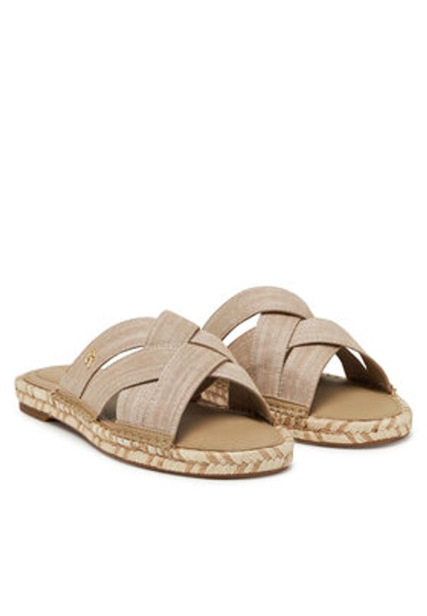 TOMMY HILFIGER - Tommy Hilfiger Espadryle Chambray Espadrille Mule FW0FW08501 Beżowy. Kolor: beżowy. Materiał: materiał